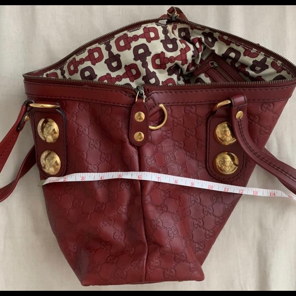 💯 BUTTER LIKE LEATHER 100% Authentic Gucci Monogram Satchel Tote Handbag Purse - Picture 7 of 10